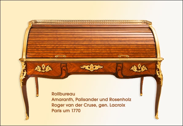 Rollschrank / Rollbureau, Amaranth, Palisander und Rosenholz, Roger van der Cruse, gen. Lacroix, Paris um 1770
